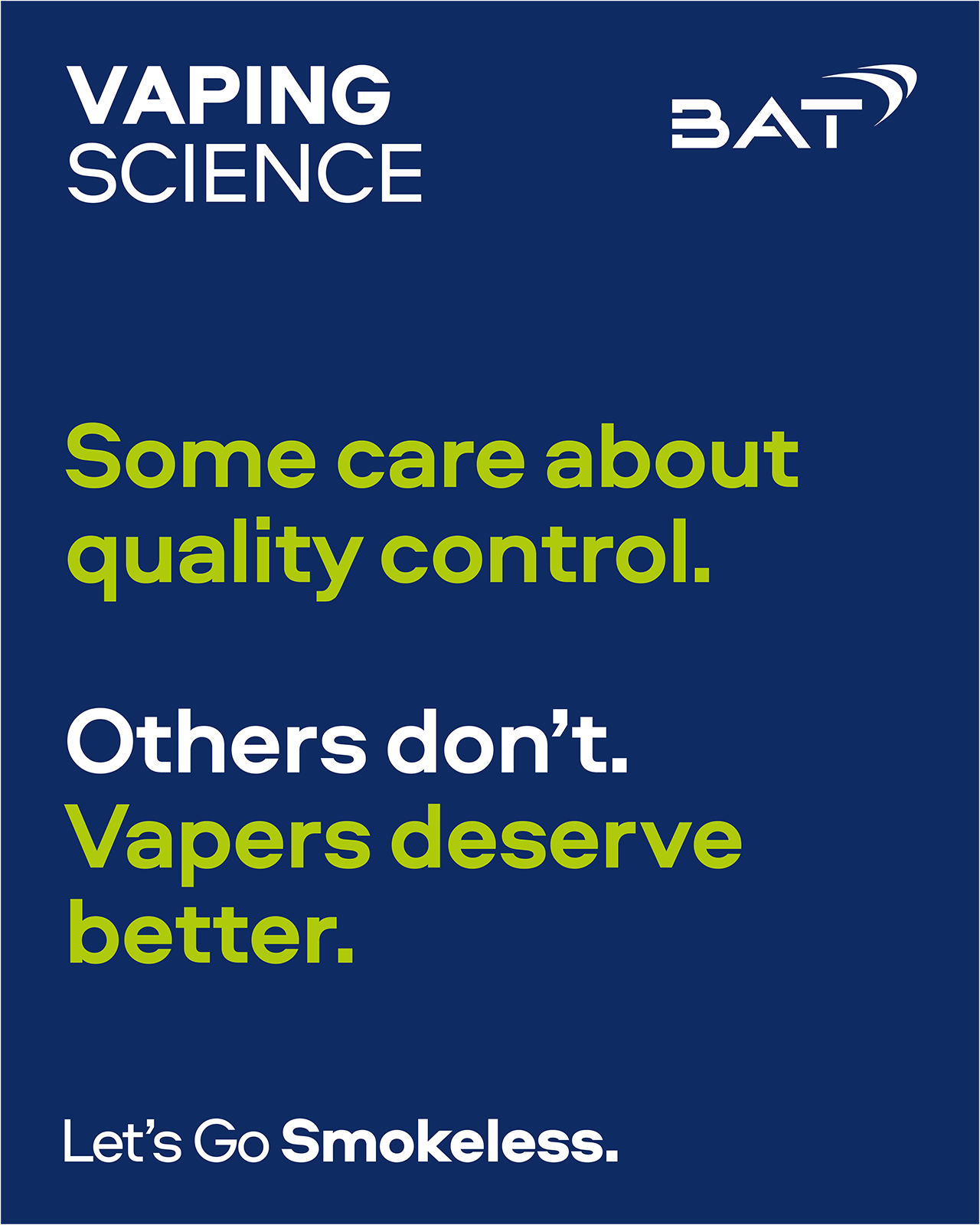 Vaping science: Some care about quality control. Others don't. Vapers deserve better. Let's Go Smokeless.