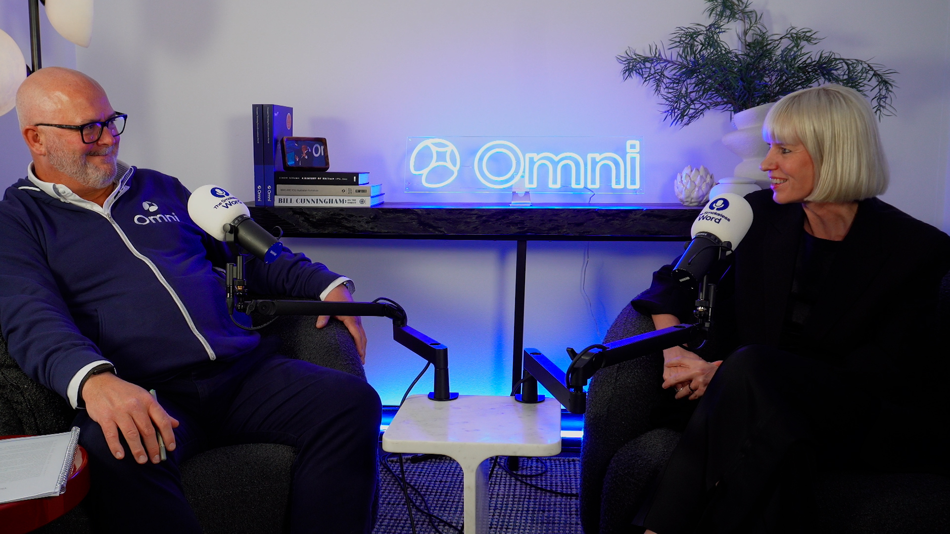 Kingsley Wheaton and Pascale Meulemeester in the Smokeless Word studio