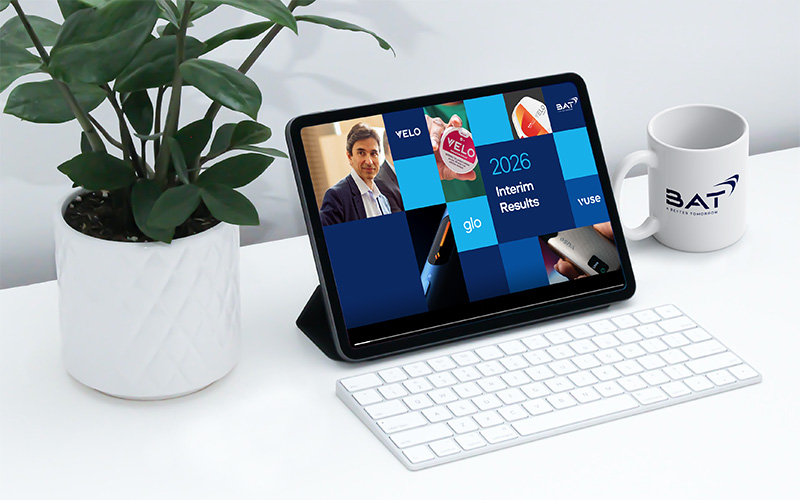 Half-Year 2025 Highlights video shown on a laptop