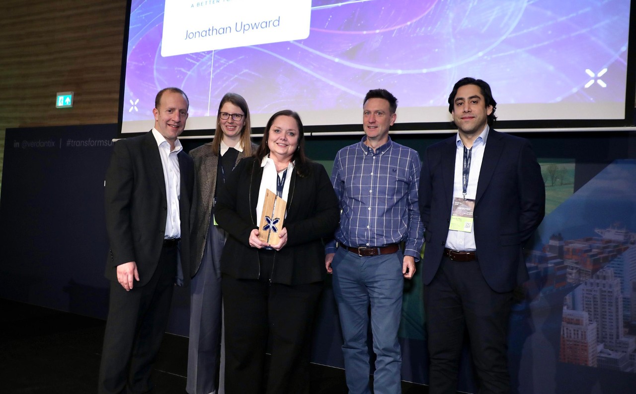 BAT employees collecting award